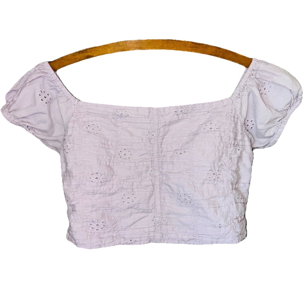 Y2K‎ Aeropostale Eyelet Smocked Lined Corset Top Medium Milkmaid Festival Boho